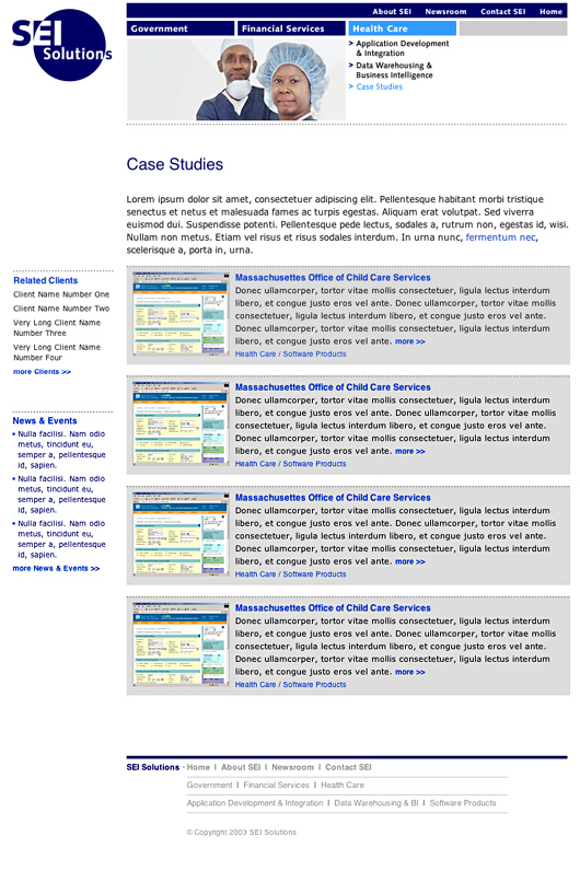 SEI Solutions - Content Page